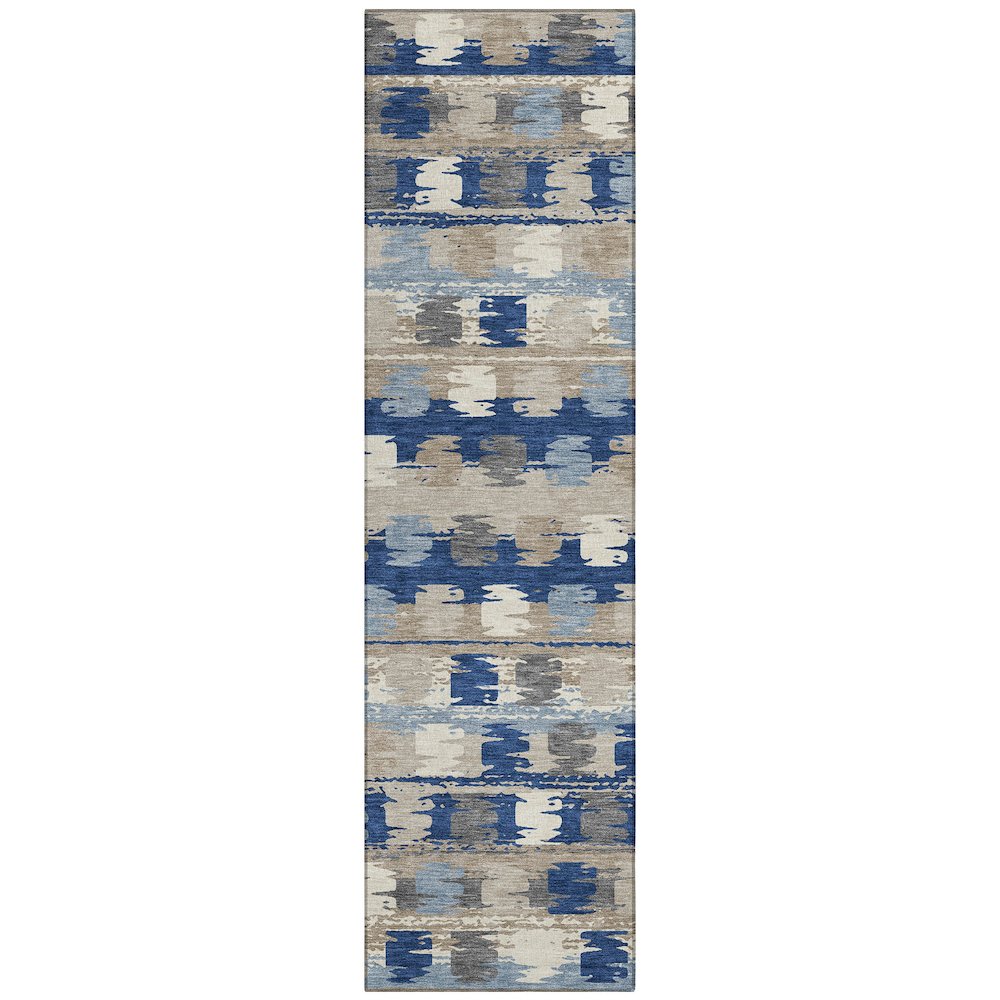 Machine Washable Indoor/Outdoor Chantille ACN2673 Blue 2'3" x 7'6" Runner Rug. Picture 1