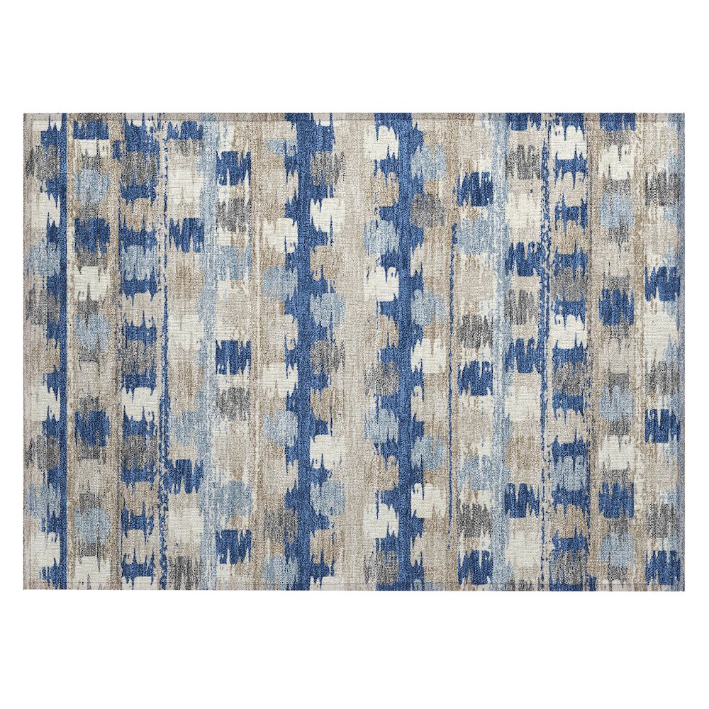 Machine Washable Indoor/Outdoor Chantille ACN2673 Blue 1'8" x 2'6" Rug. Picture 1
