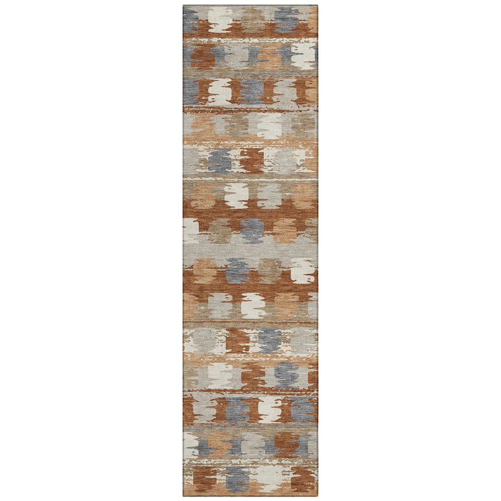 Machine Washable Indoor/Outdoor Chantille ACN2673 Orange 2'3" x 7'6" Runner Rug. Picture 1