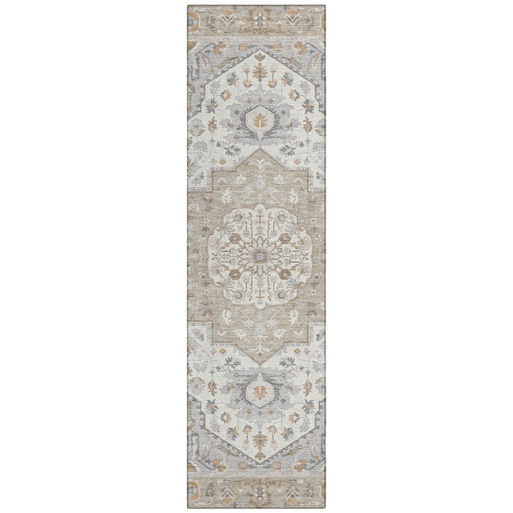Machine Washable Indoor/Outdoor Chantille ACN2674 Brown 2'3" x 7'6" Runner Rug. Picture 1