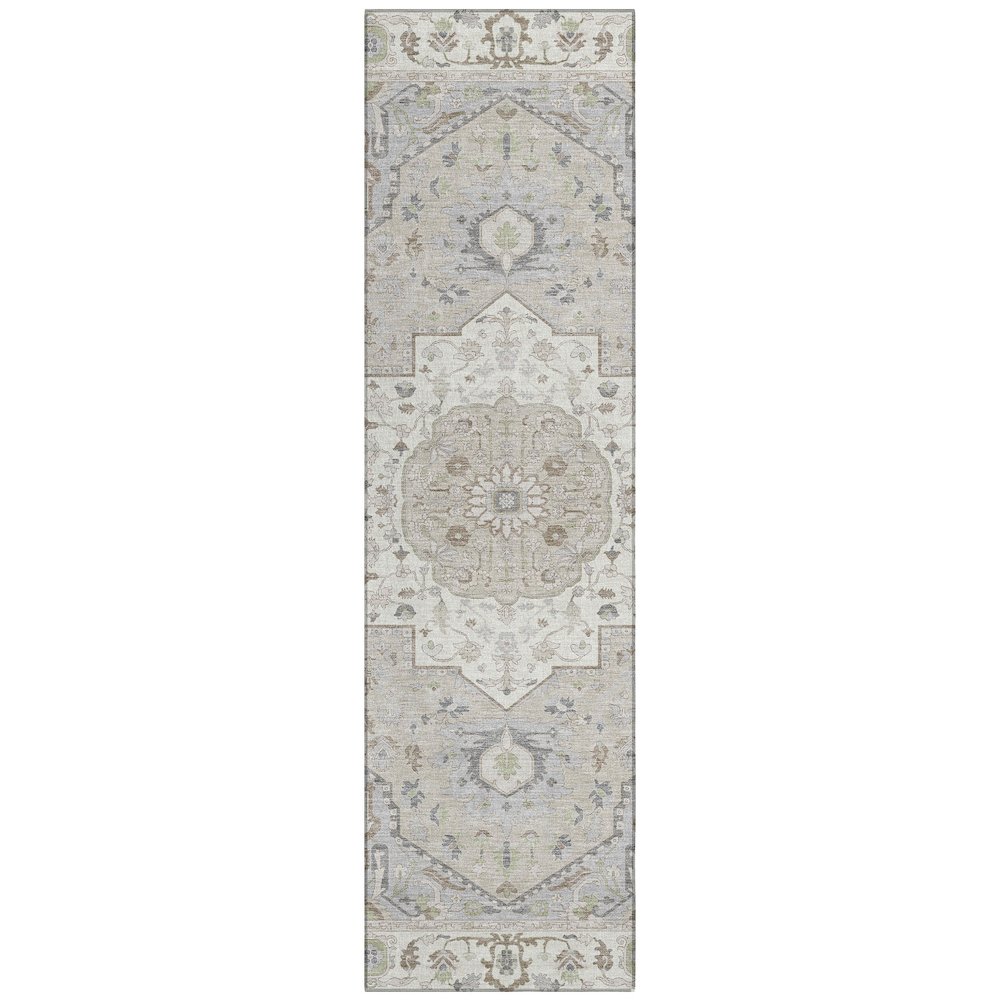 Machine Washable Indoor/Outdoor Chantille ACN2674 Ivory 2'3" x 7'6" Runner Rug. Picture 1