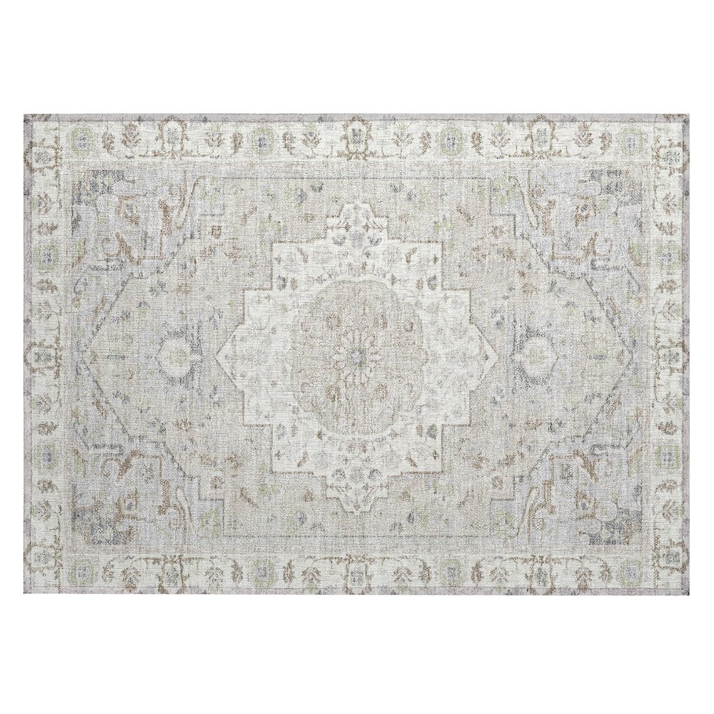 Machine Washable Indoor/Outdoor Chantille ACN2674 Ivory 1'8" x 2'6" Rug. Picture 1