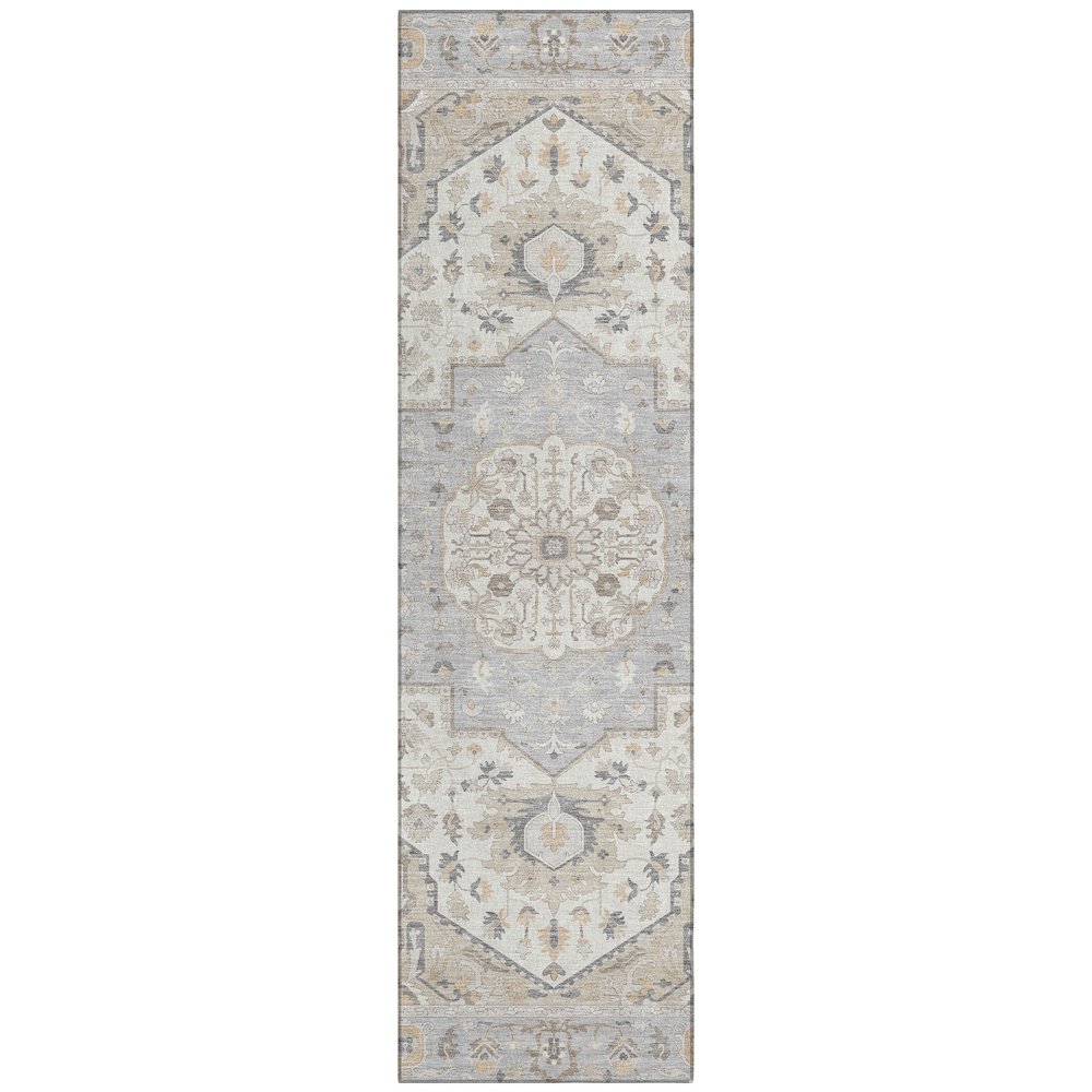 Machine Washable Indoor/Outdoor Chantille ACN2674 Gray 2'3" x 7'6" Runner Rug. Picture 1