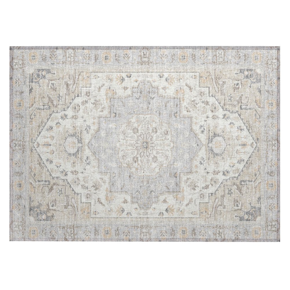 Machine Washable Indoor/Outdoor Chantille ACN2674 Gray 1'8" x 2'6" Rug. Picture 1