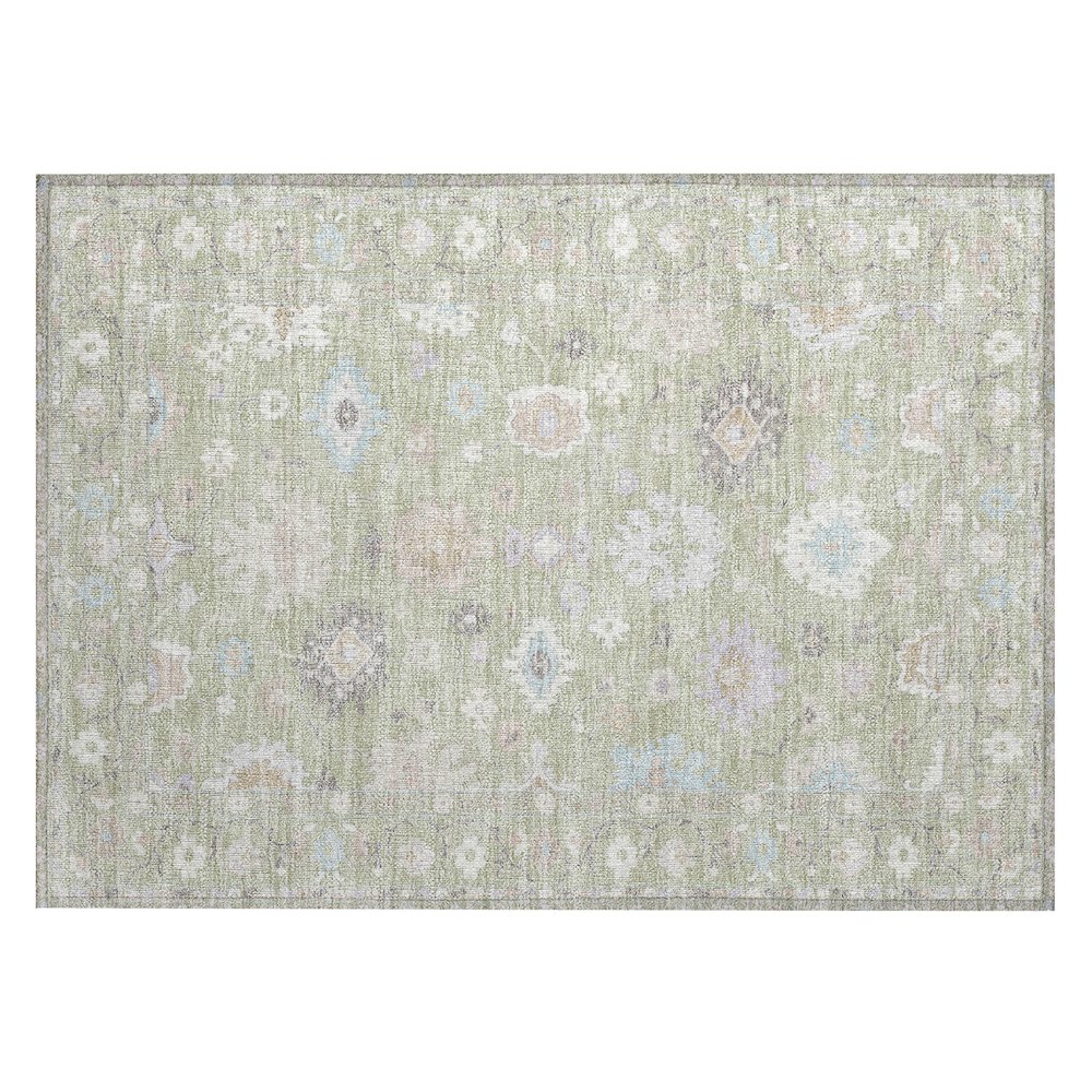 Machine Washable Indoor/Outdoor Chantille ACN2675 Green 1'8" x 2'6" Rug. Picture 1