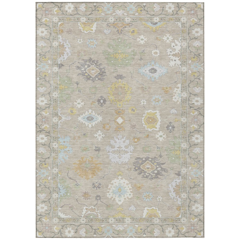 Machine Washable Indoor/Outdoor Chantille ACN2675 Ivory 2'6" x 3'10" Rug. Picture 1