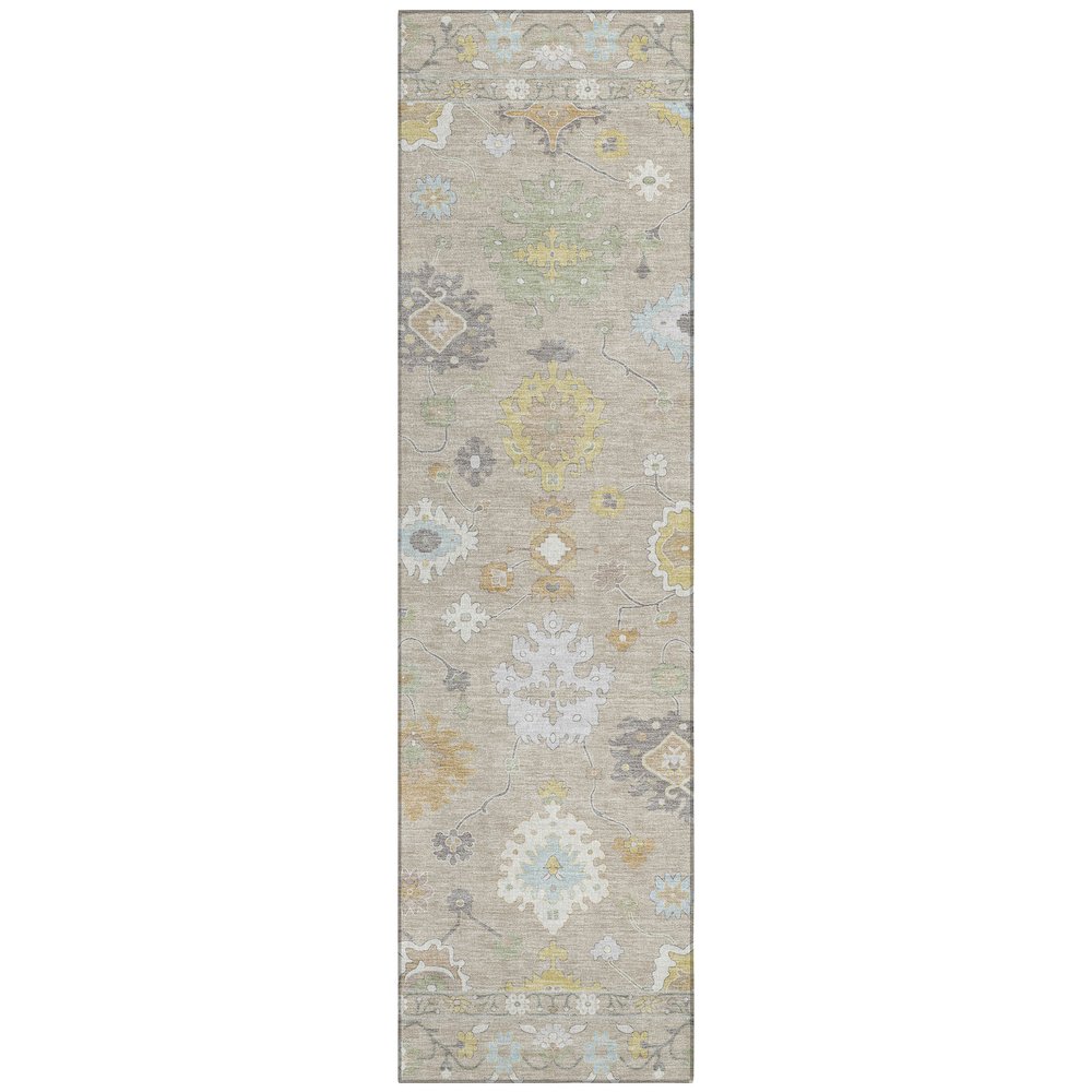 Machine Washable Indoor/Outdoor Chantille ACN2675 Ivory 2'3" x 7'6" Runner Rug. Picture 1