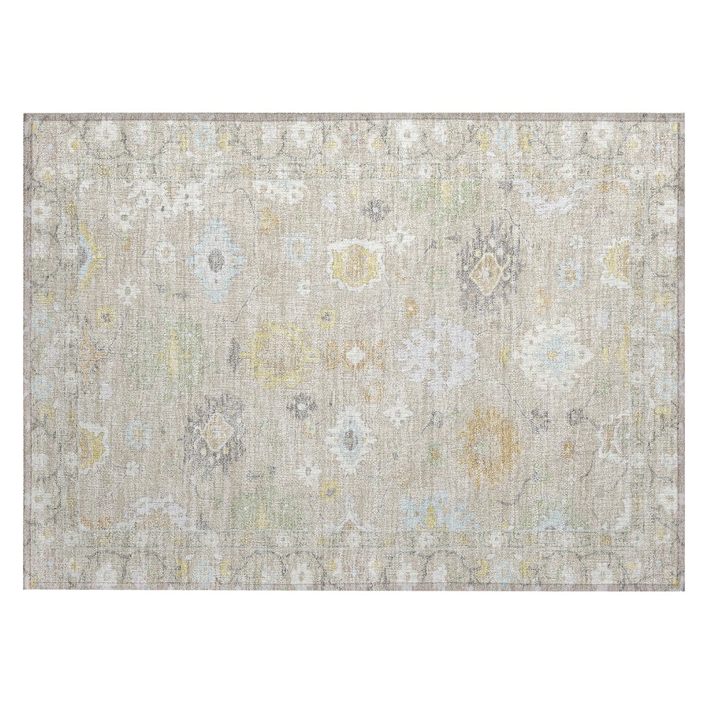Machine Washable Indoor/Outdoor Chantille ACN2675 Ivory 1'8" x 2'6" Rug. Picture 1