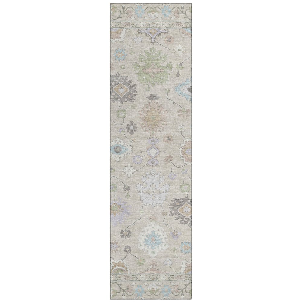 Machine Washable Indoor/Outdoor Chantille ACN2675 Ivory 2'3" x 7'6" Runner Rug. Picture 1