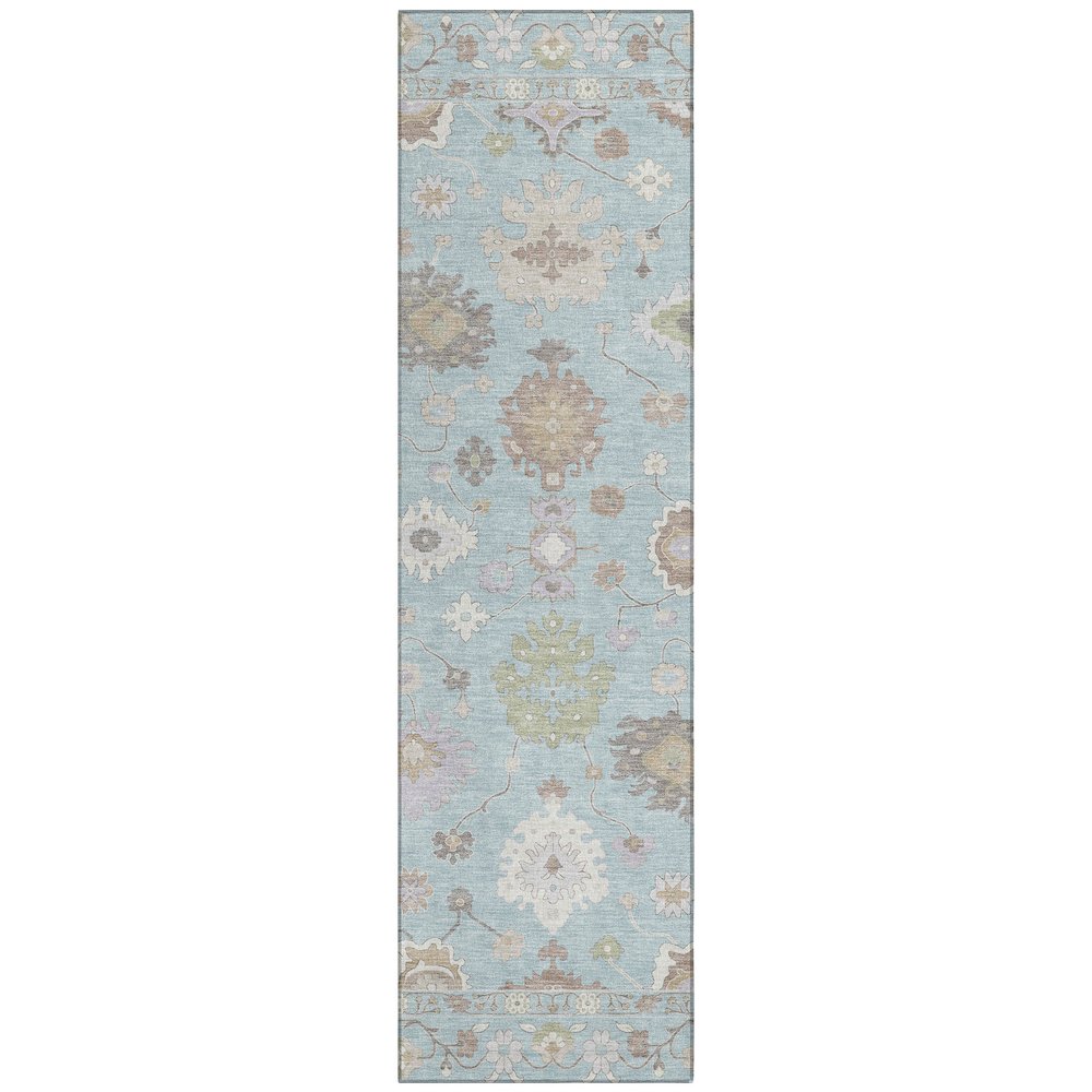 Machine Washable Indoor/Outdoor Chantille ACN2675 Blue 2'3" x 7'6" Runner Rug. Picture 1