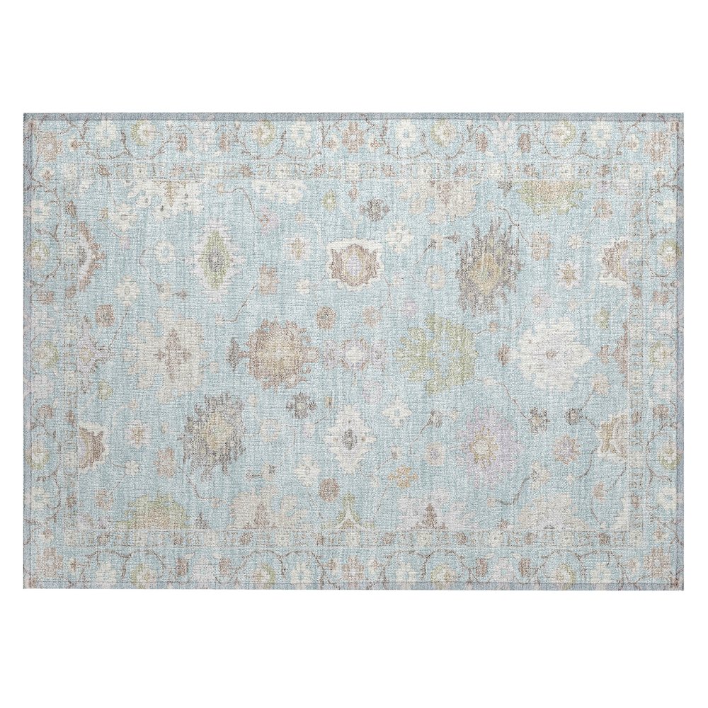 Machine Washable Indoor/Outdoor Chantille ACN2675 Blue 1'8" x 2'6" Rug. Picture 1