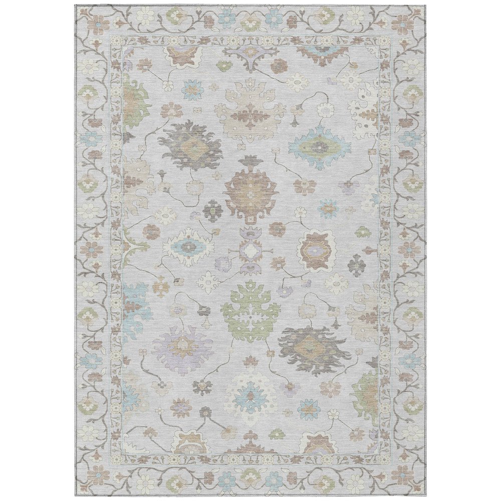 Machine Washable Indoor/Outdoor Chantille ACN2675 Gray 2'6" x 3'10" Rug. Picture 1