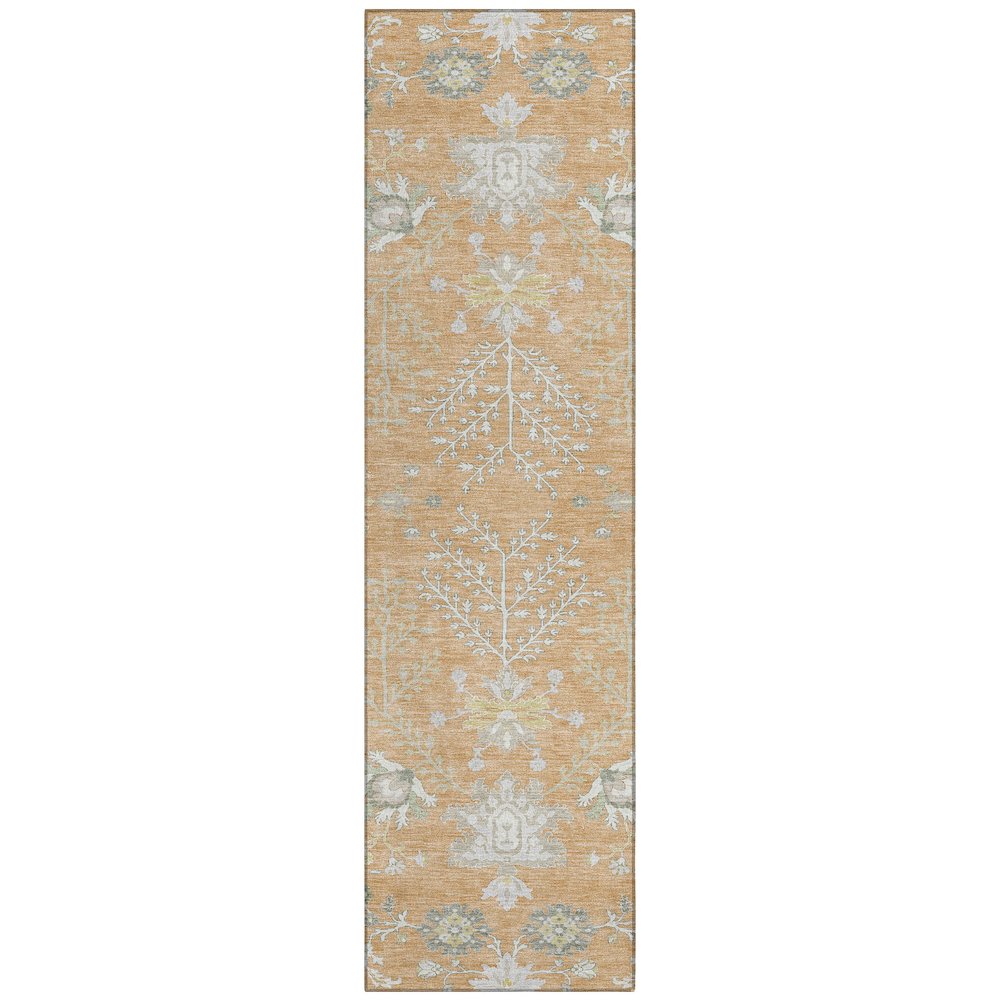 Machine Washable Indoor/Outdoor Chantille ACN2676 Orange 2'3" x 7'6" Runner Rug. Picture 1