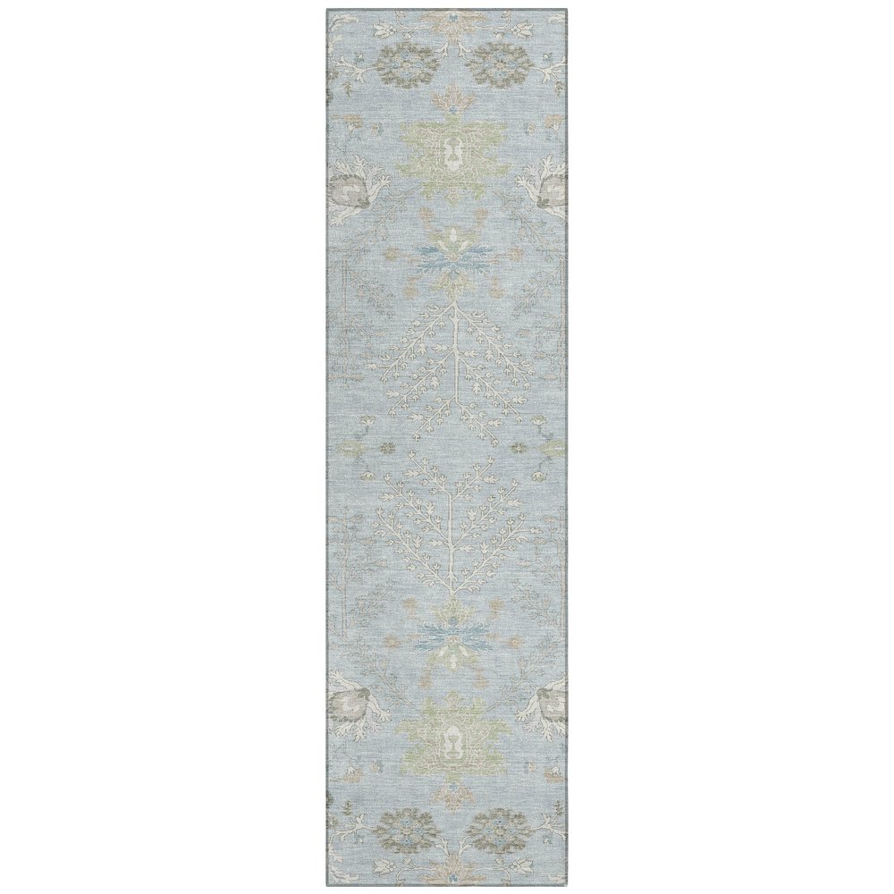Machine Washable Indoor/Outdoor Chantille ACN2676 Blue 2'3" x 7'6" Runner Rug. Picture 1