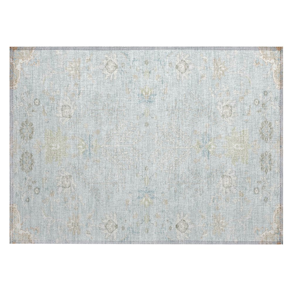 Machine Washable Indoor/Outdoor Chantille ACN2676 Blue 1'8" x 2'6" Rug. Picture 1