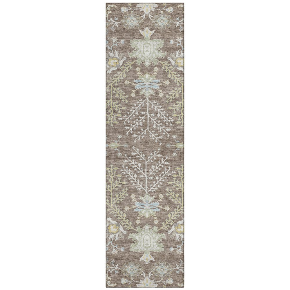 Machine Washable Indoor/Outdoor Chantille ACN2676 Brown 2'3" x 7'6" Runner Rug. Picture 1