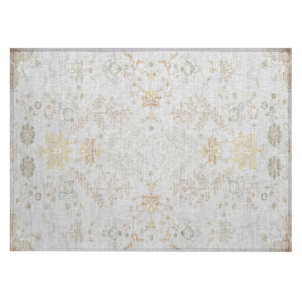 Machine Washable Indoor/Outdoor Chantille ACN2676 Gray 1'8" x 2'6" Rug. Picture 1
