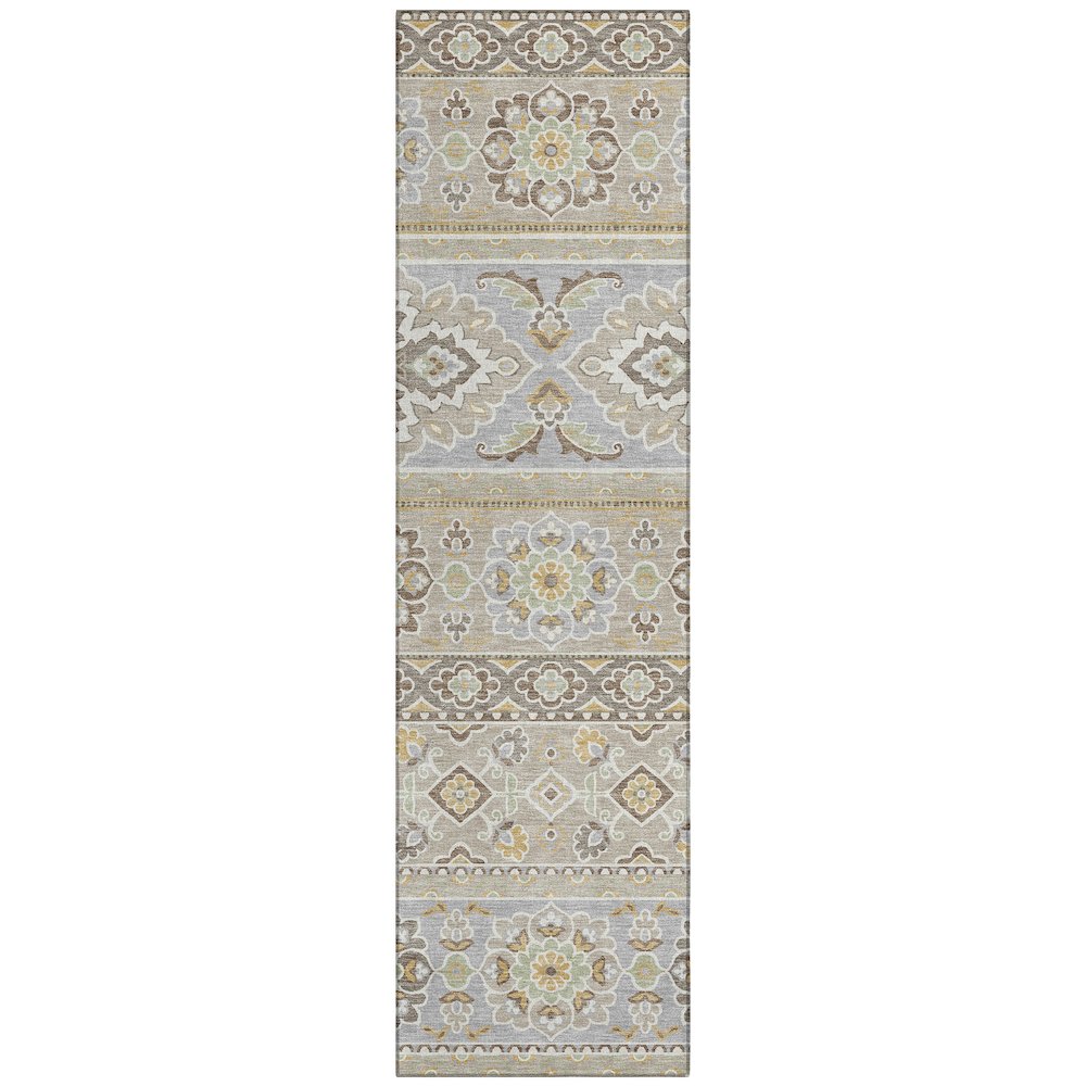 Machine Washable Indoor/Outdoor Chantille ACN2677 Brown 2'3" x 7'6" Runner Rug. Picture 1