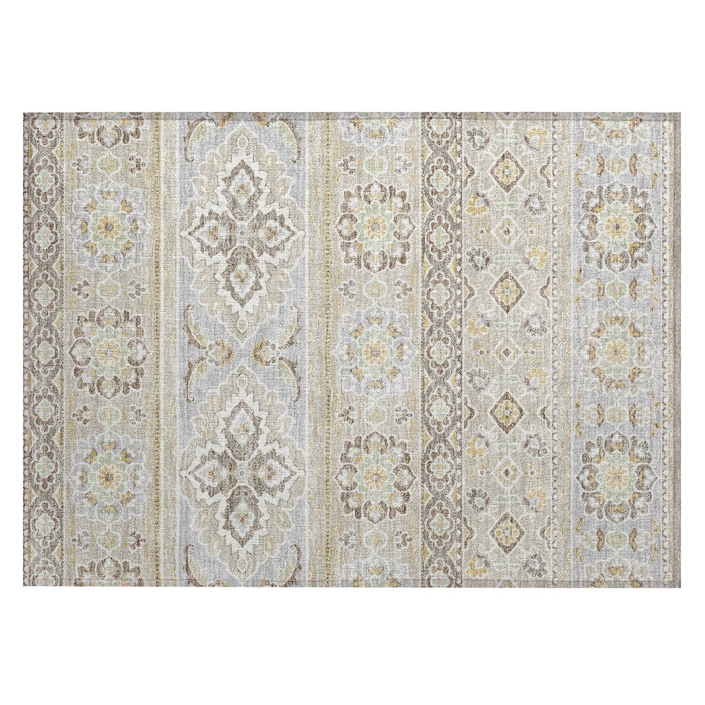 Machine Washable Indoor/Outdoor Chantille ACN2677 Brown 1'8" x 2'6" Rug. Picture 1