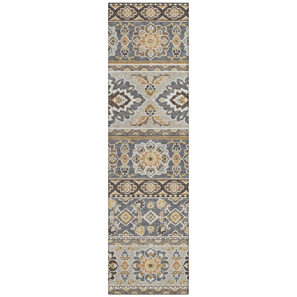 Machine Washable Indoor/Outdoor Chantille ACN2677 Gray 2'3" x 7'6" Runner Rug. Picture 1