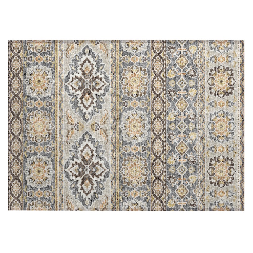 Machine Washable Indoor/Outdoor Chantille ACN2677 Gray 1'8" x 2'6" Rug. Picture 1