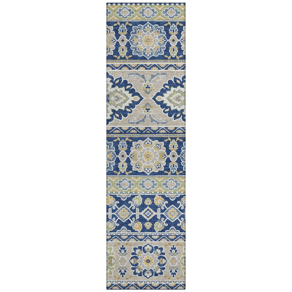 Machine Washable Indoor/Outdoor Chantille ACN2677 Blue 2'3" x 7'6" Runner Rug. Picture 1