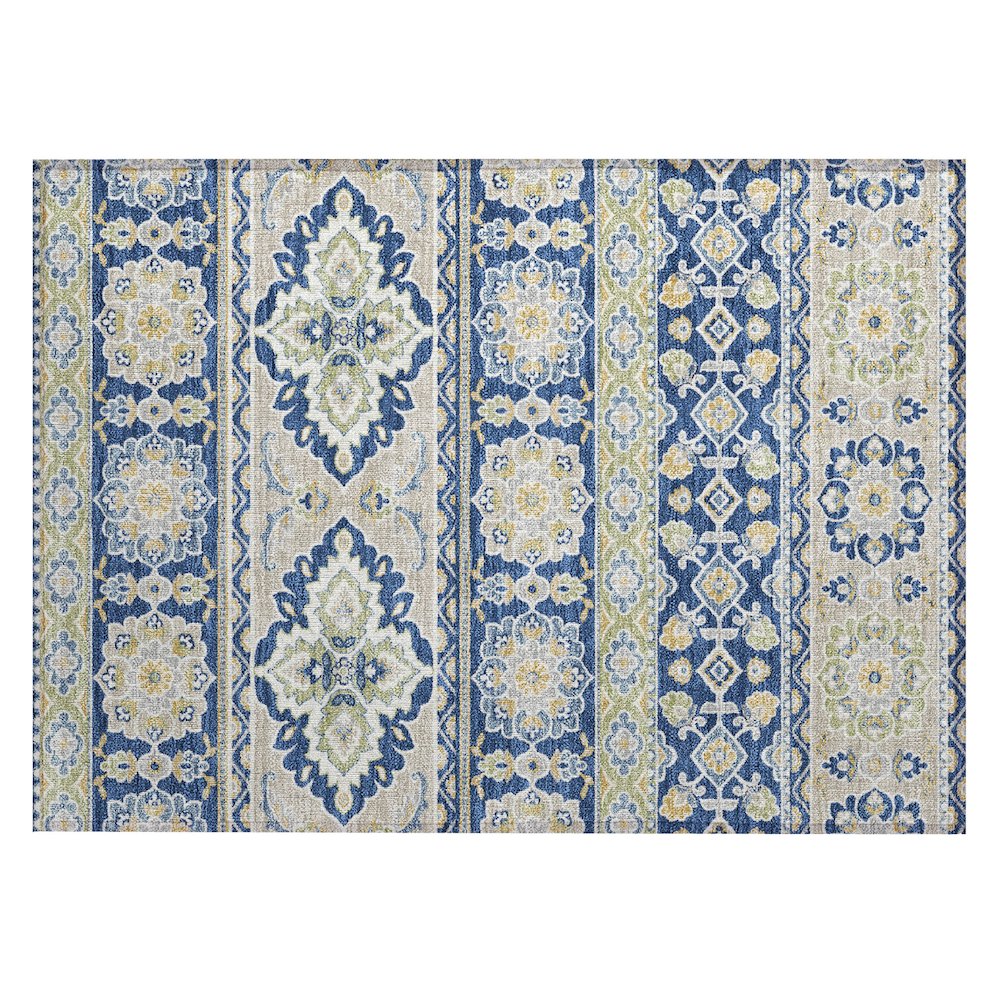 Machine Washable Indoor/Outdoor Chantille ACN2677 Blue 1'8" x 2'6" Rug. Picture 1