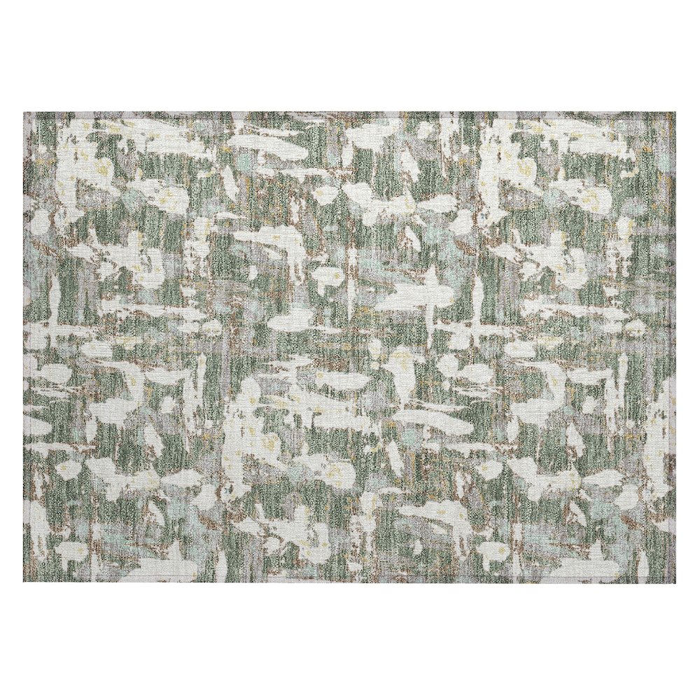 Machine Washable Indoor/Outdoor Chantille ACN2678 Green 1'8" x 2'6" Rug. Picture 1