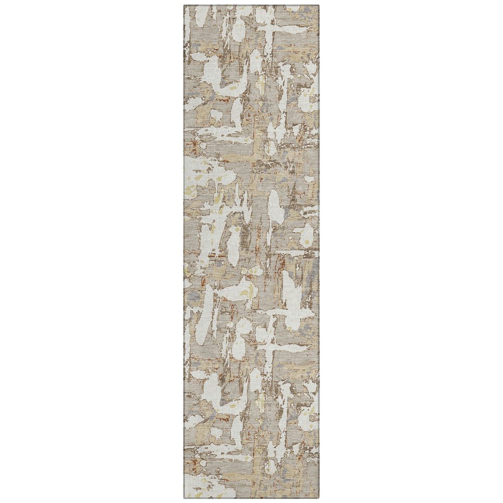 Machine Washable Indoor/Outdoor Chantille ACN2678 Brown 2'3" x 7'6" Runner Rug. Picture 1
