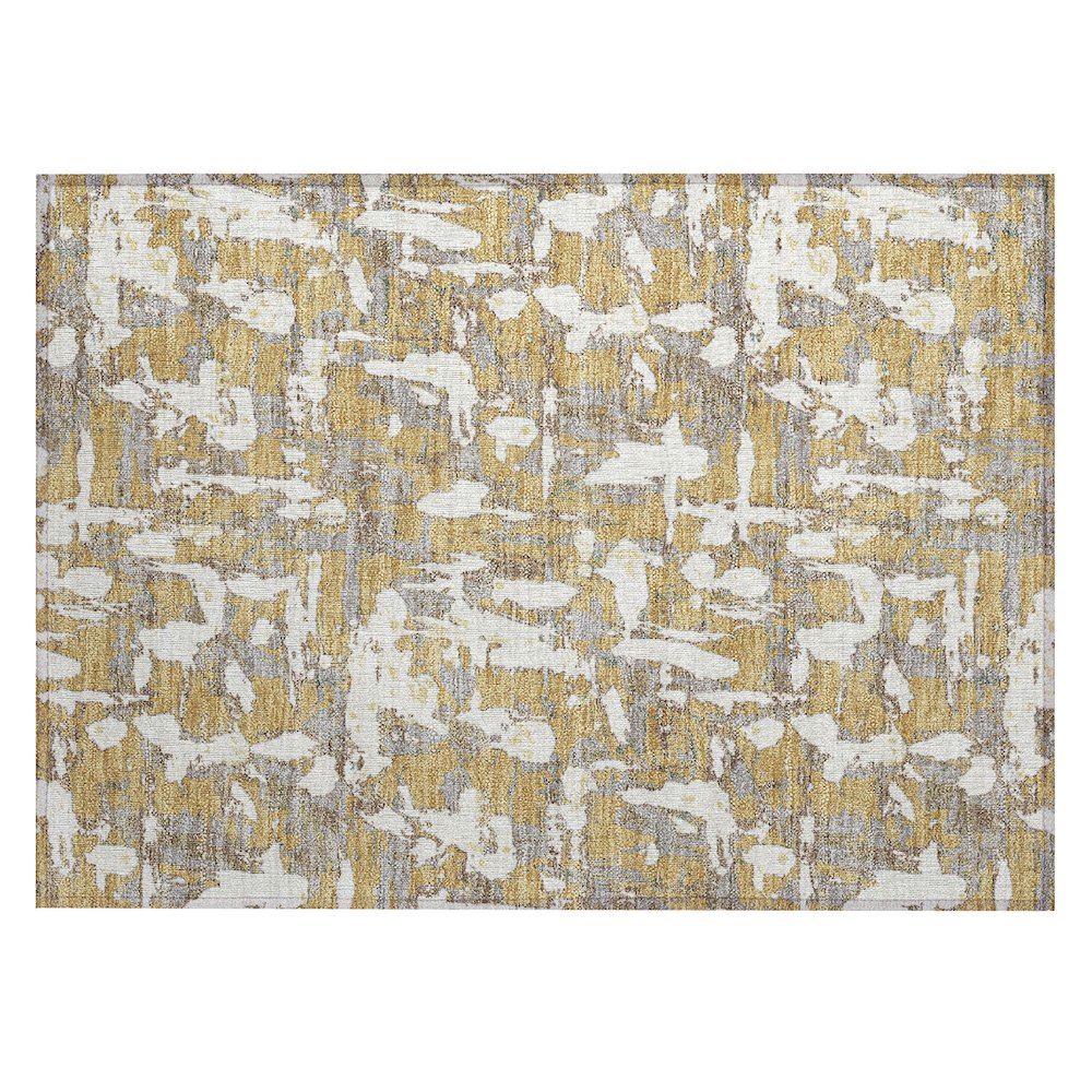 Machine Washable Indoor/Outdoor Chantille ACN2678 Gold 1'8" x 2'6" Rug. Picture 1