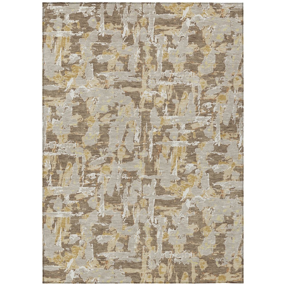Machine Washable Indoor/Outdoor Chantille ACN2678 Brown 2'6" x 3'10" Rug. Picture 1