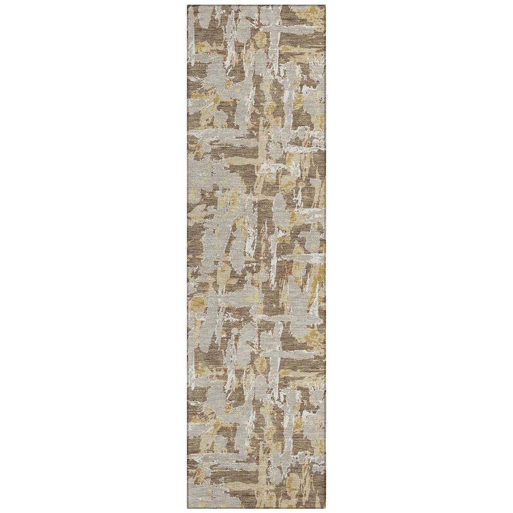 Machine Washable Indoor/Outdoor Chantille ACN2678 Brown 2'3" x 7'6" Runner Rug. Picture 1