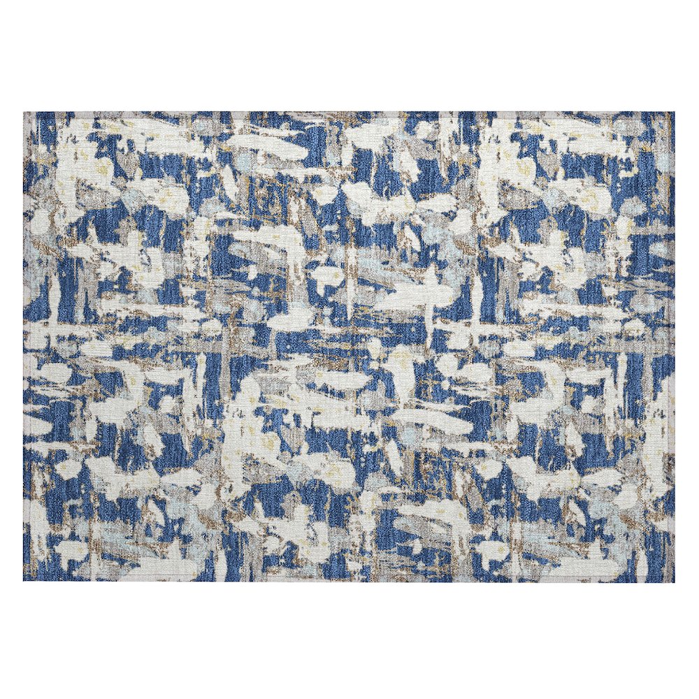 Machine Washable Indoor/Outdoor Chantille ACN2678 Blue 1'8" x 2'6" Rug. Picture 1