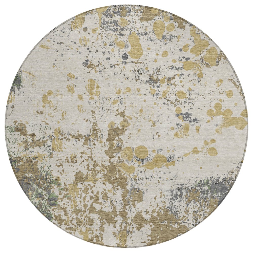 Machine Washable Indoor/Outdoor Chantille ACN2679 Ivory 8' x 8' Round Rug. Picture 1