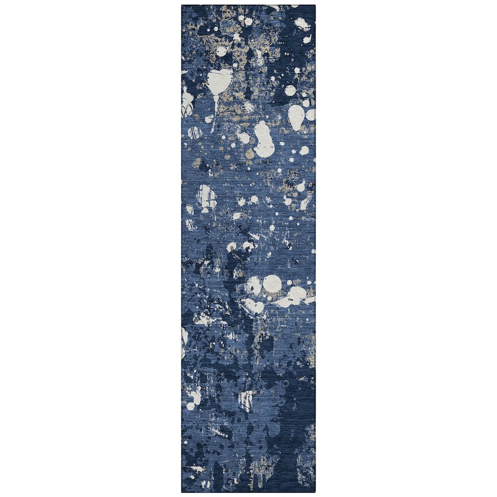 Machine Washable Indoor/Outdoor Chantille ACN2679 Blue 2'3" x 7'6" Runner Rug. Picture 1