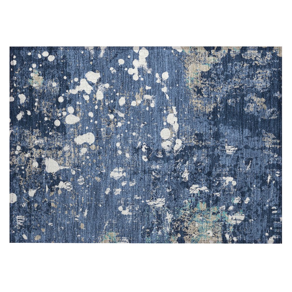 Machine Washable Indoor/Outdoor Chantille ACN2679 Blue 1'8" x 2'6" Rug. Picture 1
