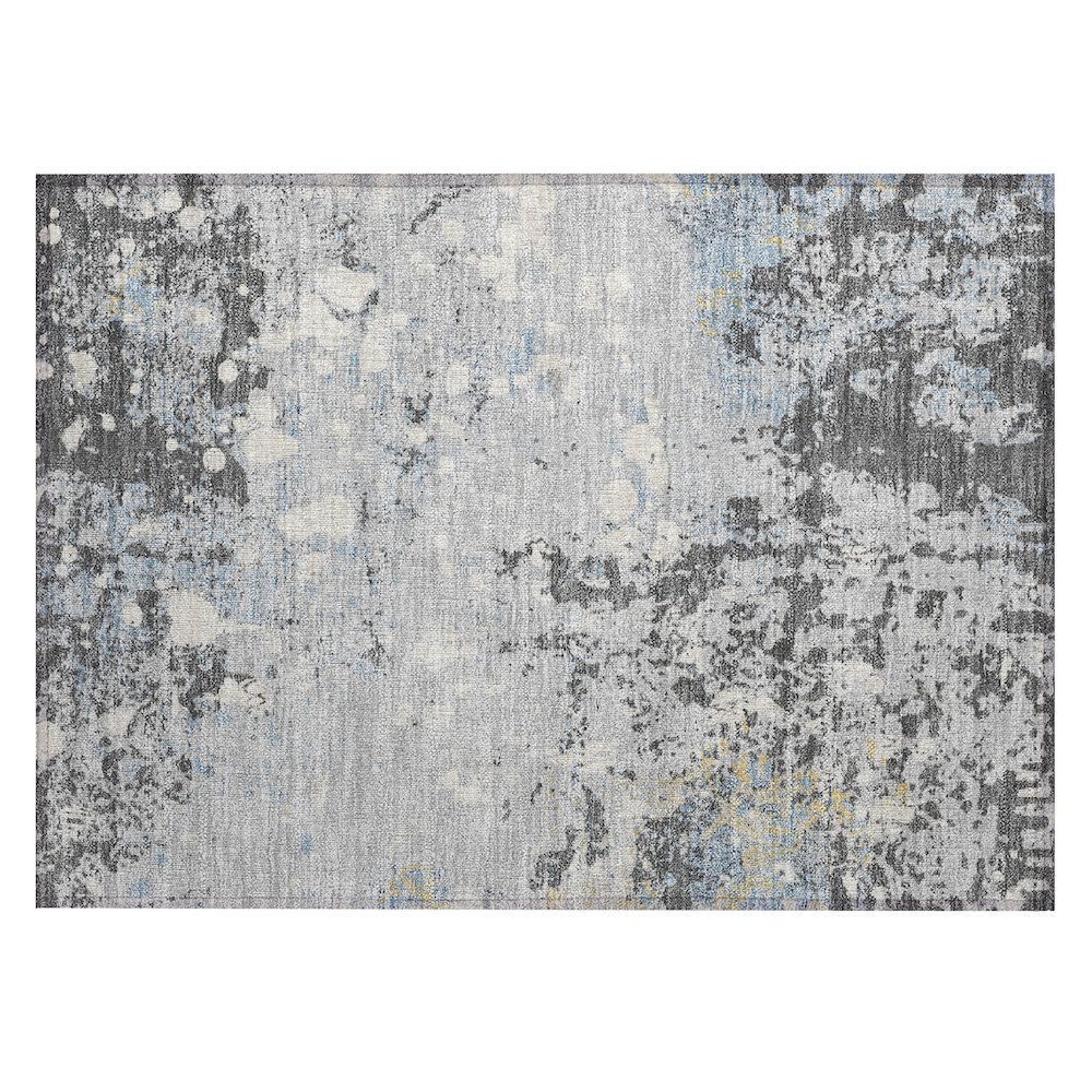 Machine Washable Indoor/Outdoor Chantille ACN2679 Gray 1'8" x 2'6" Rug. Picture 1