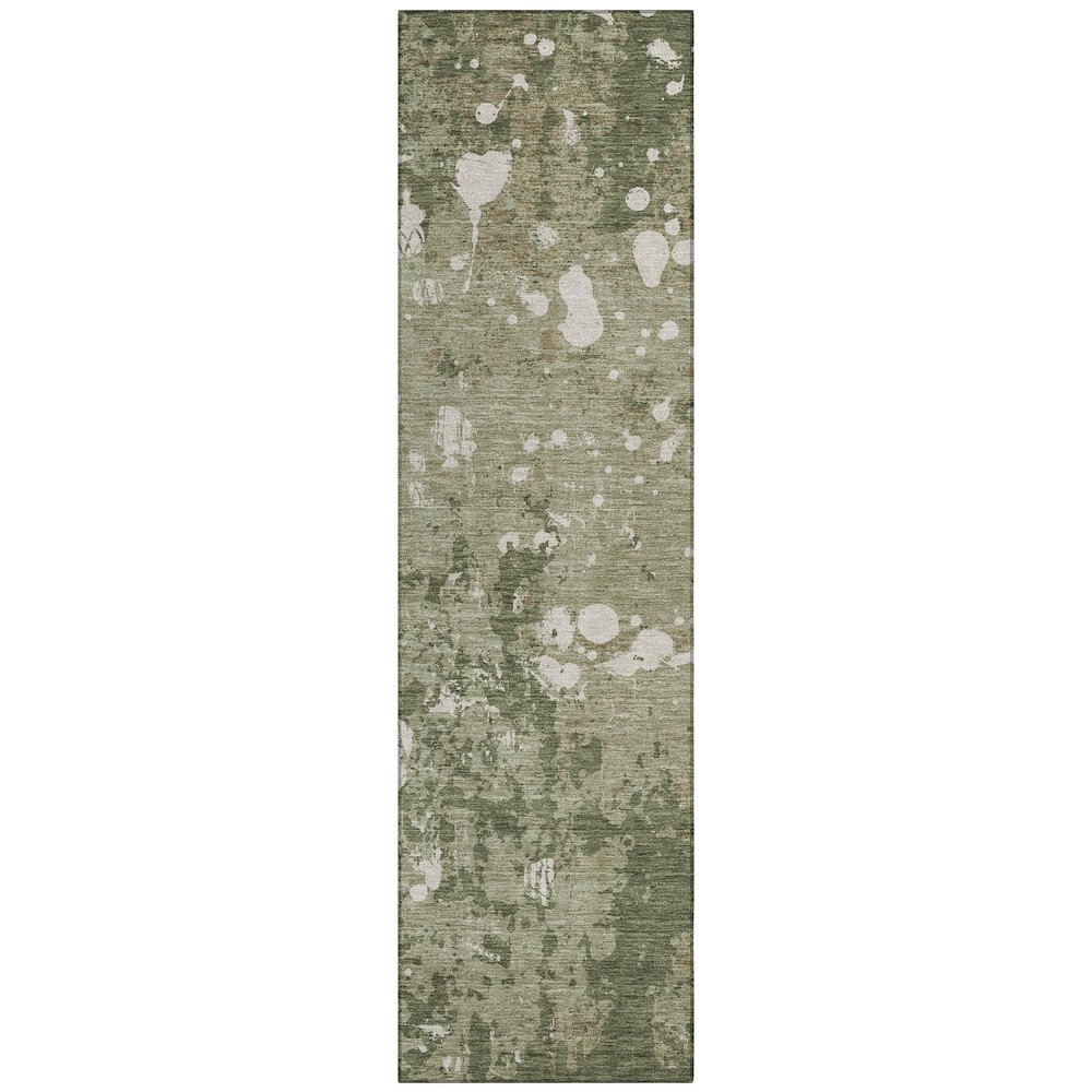 Machine Washable Indoor/Outdoor Chantille ACN2679 Green 2'3" x 7'6" Runner Rug. Picture 1