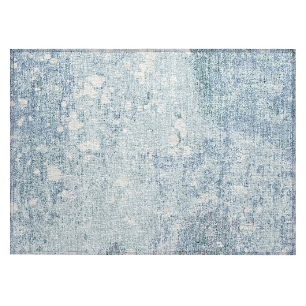 Machine Washable Indoor/Outdoor Chantille ACN2679 Blue 1'8" x 2'6" Rug. Picture 1