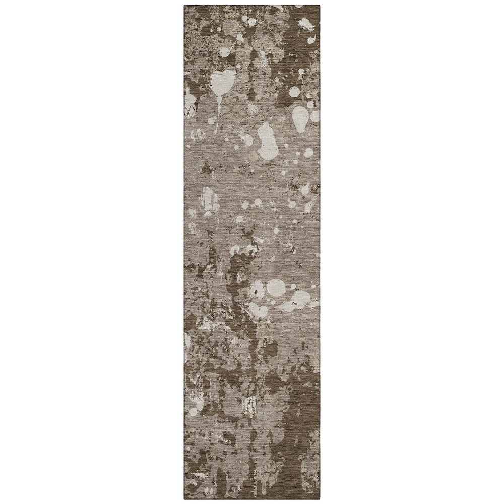 Machine Washable Indoor/Outdoor Chantille ACN2679 Brown 2'3" x 7'6" Runner Rug. Picture 1