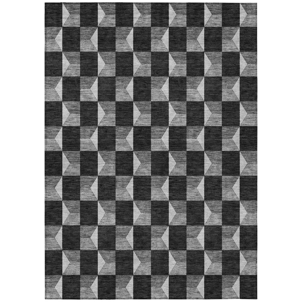 Machine Washable Indoor/Outdoor Chantille ACN2680 Black 2'6" x 3'10" Rug. Picture 1