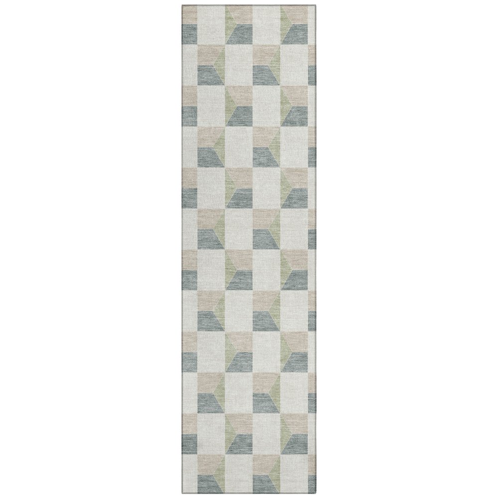 Machine Washable Indoor/Outdoor Chantille ACN2680 Green 2'3" x 7'6" Runner Rug. Picture 1