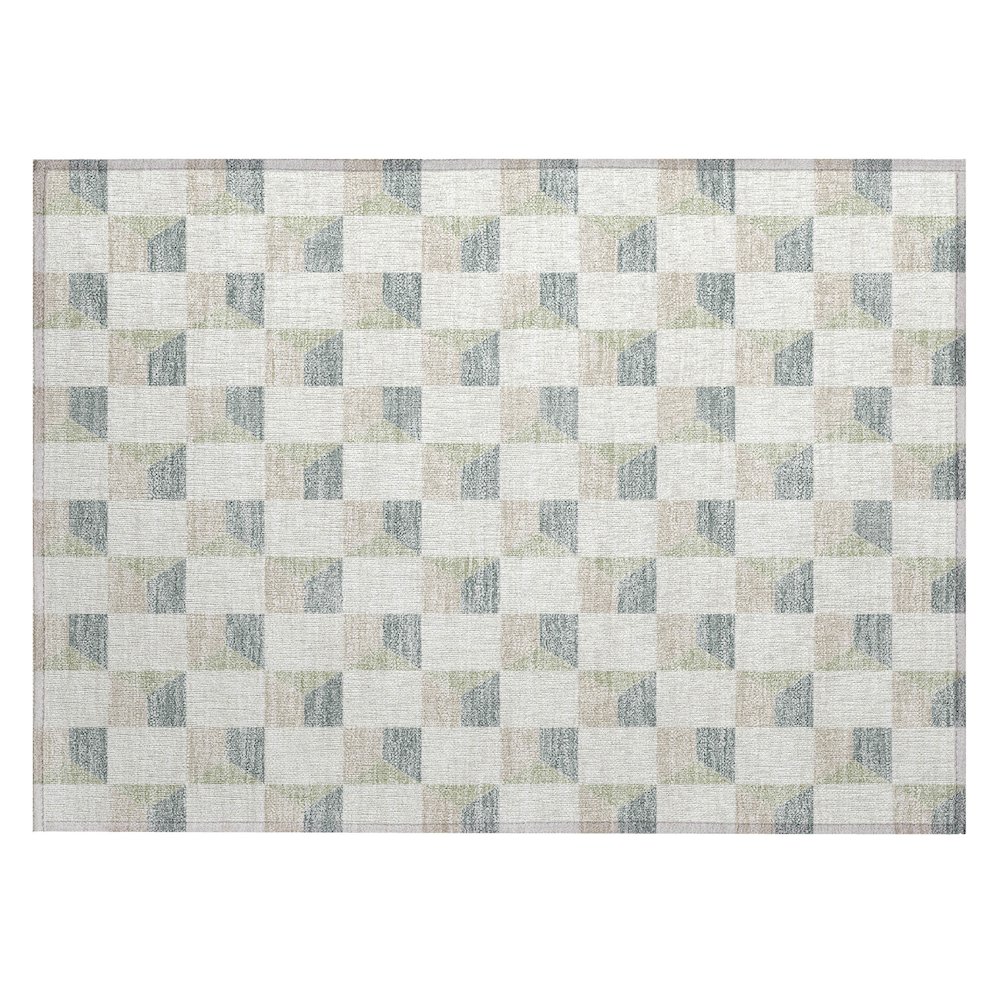 Machine Washable Indoor/Outdoor Chantille ACN2680 Green 1'8" x 2'6" Rug. Picture 1