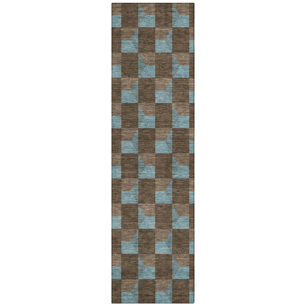 Machine Washable Indoor/Outdoor Chantille ACN2680 Brown 2'3" x 7'6" Runner Rug. Picture 1