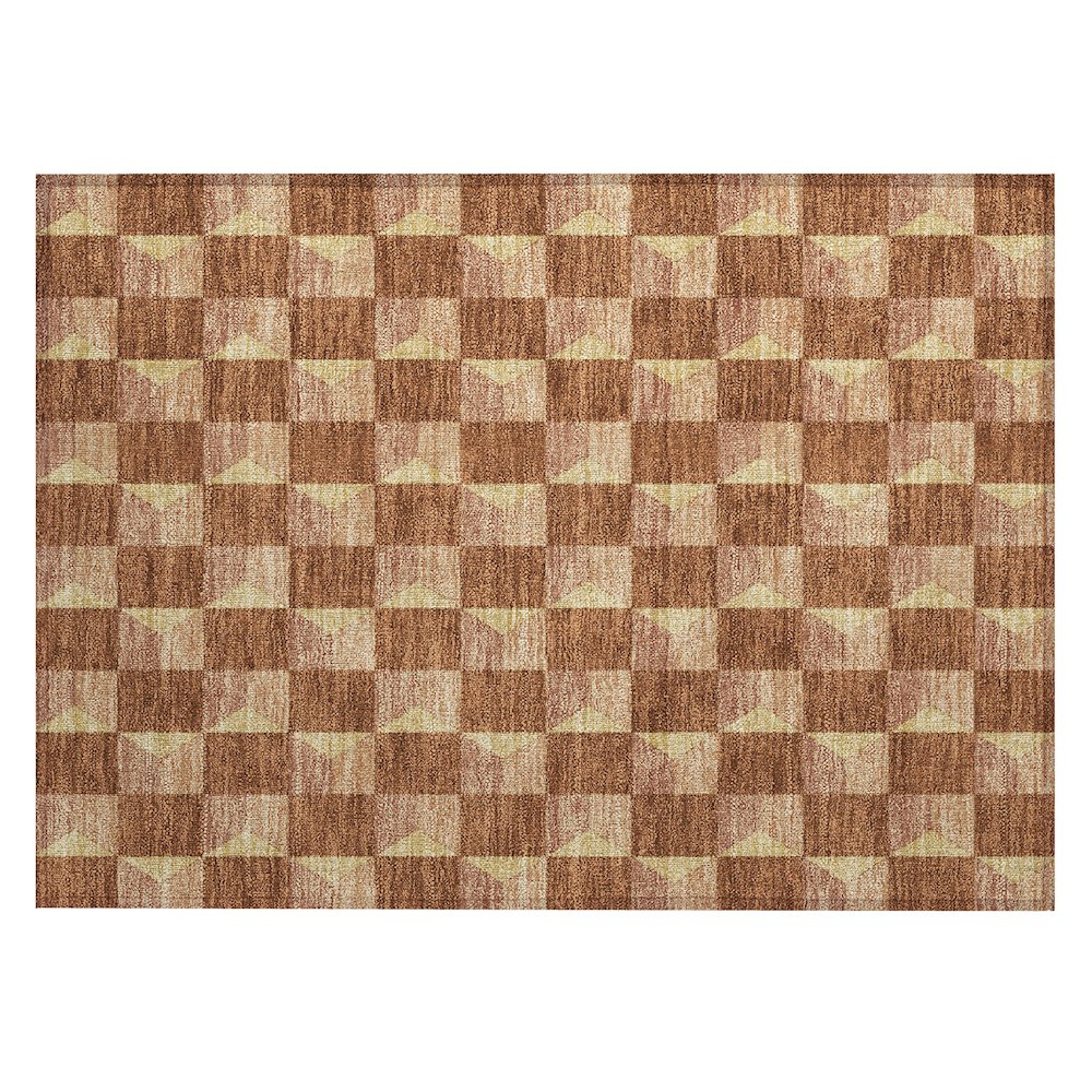 Machine Washable Indoor/Outdoor Chantille ACN2680 Orange 1'8" x 2'6" Rug. Picture 1
