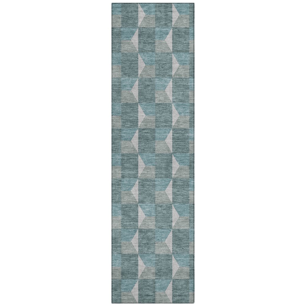 Machine Washable Indoor/Outdoor Chantille ACN2680 Teal 2'3" x 7'6" Runner Rug. Picture 1