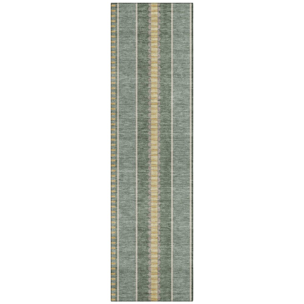 Machine Washable Indoor/Outdoor Chantille ACN2681 Green 2'3" x 7'6" Runner Rug. Picture 1