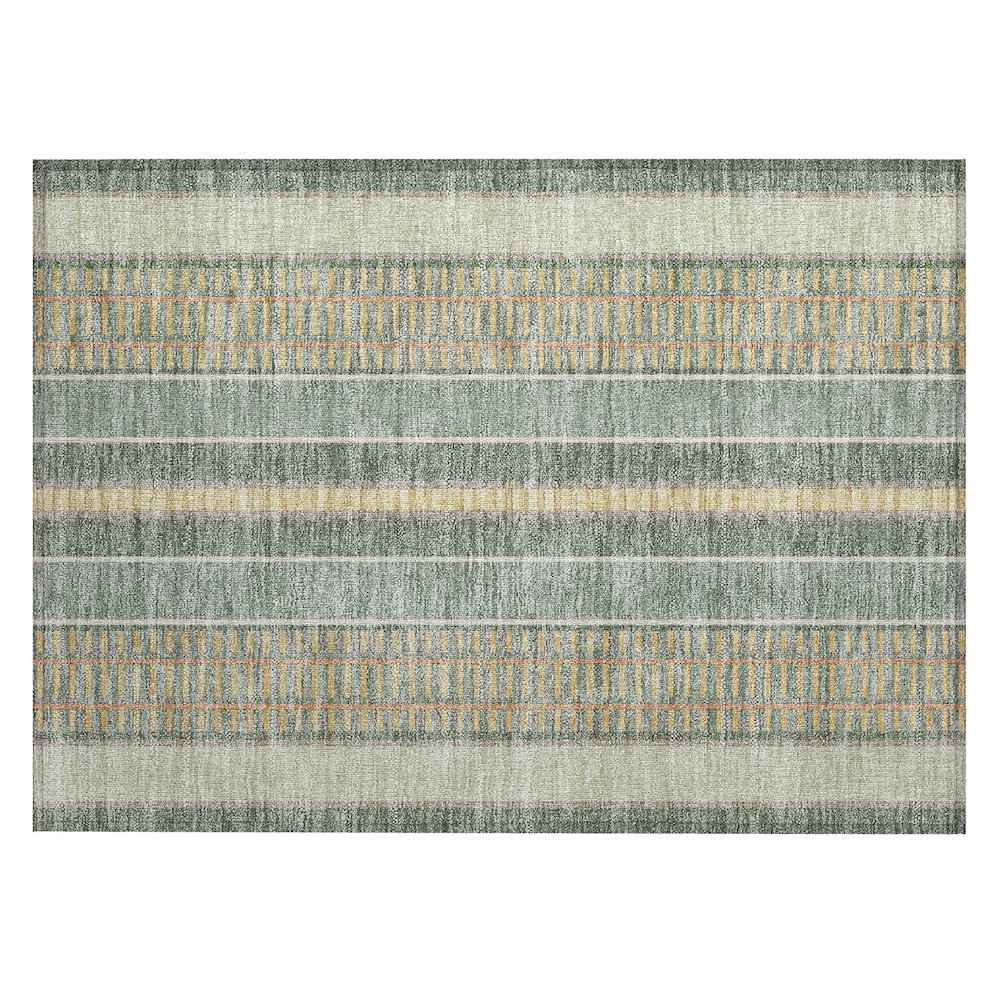 Machine Washable Indoor/Outdoor Chantille ACN2681 Green 1'8" x 2'6" Rug. Picture 1