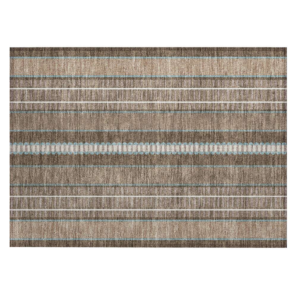 Machine Washable Indoor/Outdoor Chantille ACN2681 Brown 1'8" x 2'6" Rug. Picture 1