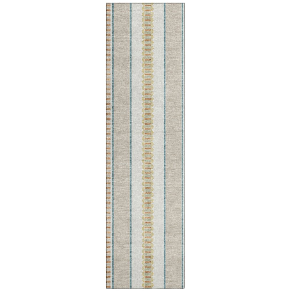 Machine Washable Indoor/Outdoor Chantille ACN2681 Ivory 2'3" x 7'6" Runner Rug. Picture 1